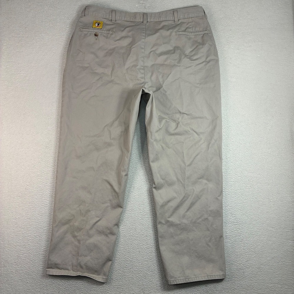 Vintage Duck Head Chino Pants Men 42x30 Beige Double Pleated Preppy Khaki Cotton